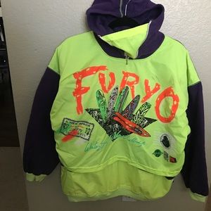 Vintage Furyo Surf Neon Hoodie Super Rare